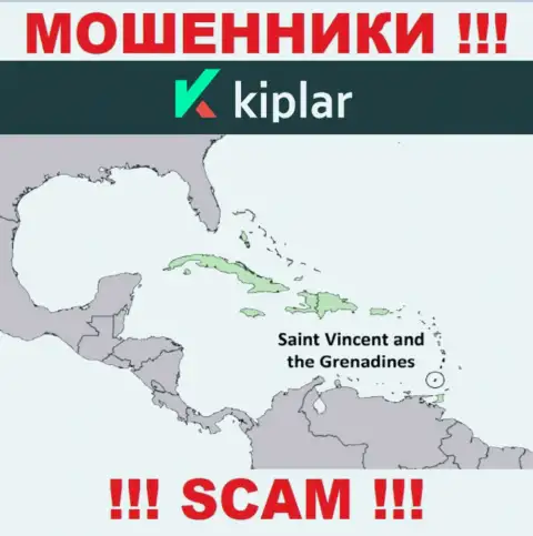 МОШЕННИКИ Kiplar зарегистрированы очень далеко, на территории - St. Vincent and the Grenadines