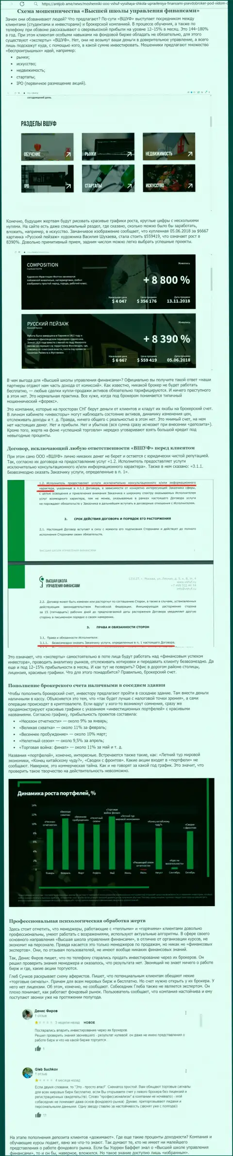 Обзор и отзывы об компании ООО ВШУФ - это МОШЕННИКИ !!!
