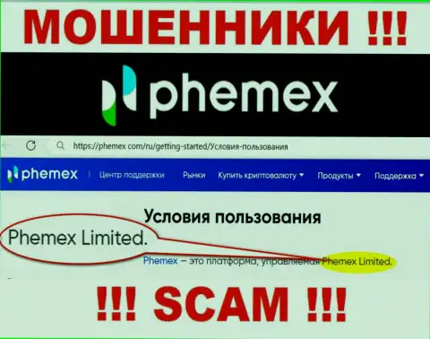 Пхемекс Лимитед это руководство противоправно действующей организации PhemEX Com