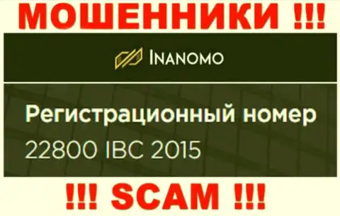 Регистрационный номер организации Inanomo - 22800 IBC 2015