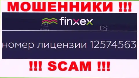 Finxex Com скрывают свою жульническую суть, показывая у себя на ресурсе номер лицензии на осуществление деятельности