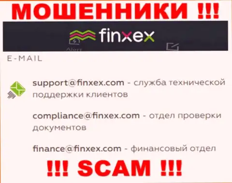 В разделе контактной инфы интернет мошенников Финксекс Ком, показан вот этот е-мейл для связи с ними