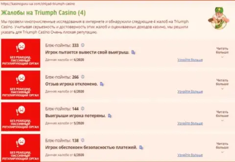 Triumph Casino ЛОХОТРОНЩИКИ ! Работают в своих интересах (обзор)