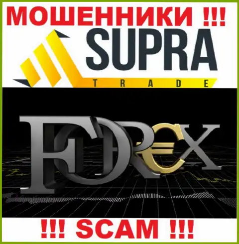 Не доверяйте денежные средства Supra Trade, потому что их направление работы, ФОРЕКС, развод