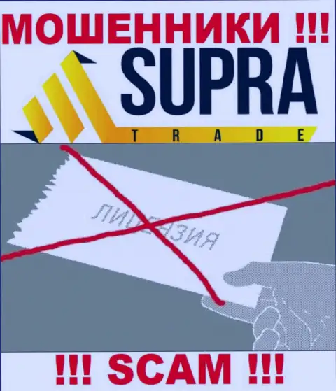 Контора Supra Trade - это МОШЕННИКИ !!! На их web-сервисе нет лицензии на осуществление их деятельности