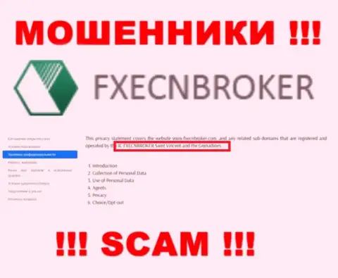 ФХ ЕЦНБрокер - это internet мошенники, а управляет ими юридическое лицо IC FXECNBROKER Saint Vincent and the Grenadines