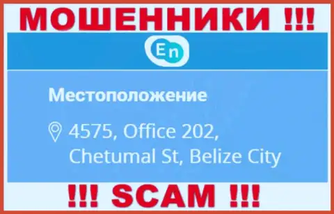 Адрес регистрации разводил ЕНН в оффшоре - 4575, Office 202, Chetumal St, Belize City, эта информация указана на их сайте