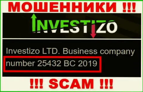 Investizo LTD интернет воров Investizo зарегистрировано под этим рег. номером - 25432 BC 2019