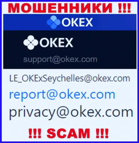 На веб-сервисе мошенников ОКекс приведен данный е-майл, на который писать письма довольно рискованно !!!