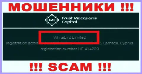 На официальном сайте ТрастМКапитал написано, что этой компанией управляет Whitebird Limited