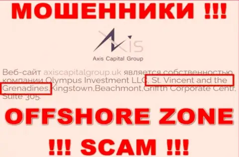 AxisCapitalGroup - это internet мошенники, их адрес регистрации на территории St. Vincent and the Grenadines