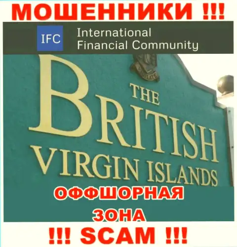 Официальное место регистрации Интернэшинал Файнэншил Коммунити на территории - British Virgin Islands