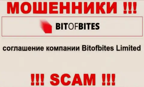 Юр. лицом, владеющим интернет-мошенниками Бит Оф Битес, является БитОфБитес Лтд