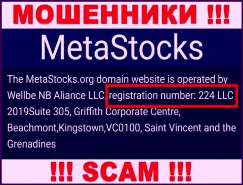 Номер регистрации конторы MetaStocks - 224 LLC 2019
