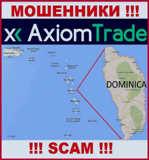 На своем информационном портале Axiom-Trade Pro написали, что они имеют регистрацию на территории - Commonwealth of Dominica