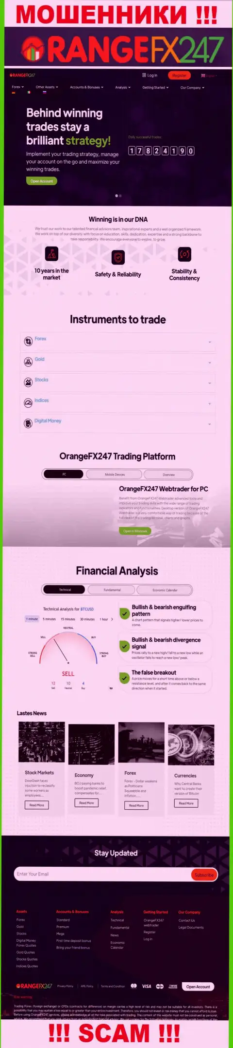 Главная страничка официального сайта разводил OrangeFX247