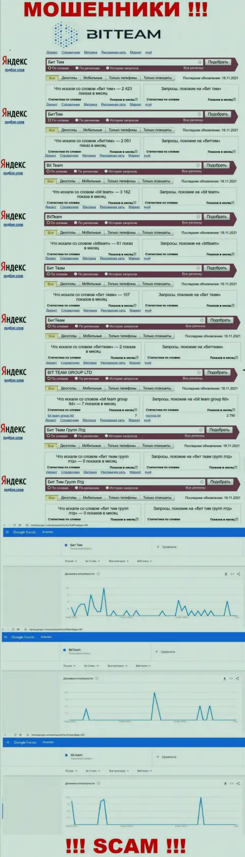 Итог online запросов сведений про махинаторов BitTeam в глобальной сети internet