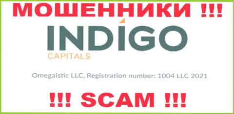 Номер регистрации очередной преступно действующей компании IndigoCapitals - 1004 LLC 2021