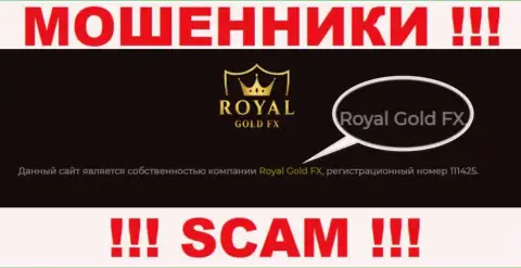Юридическое лицо RoyalGoldFX - это Royal Gold FX, такую информацию оставили мошенники на своем web-портале