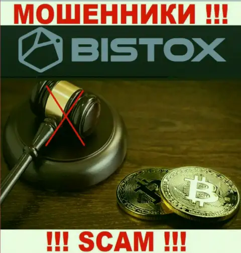На интернет-портале мошенников Bistox Вы не найдете инфы об их регуляторе, его НЕТ !!!