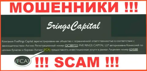 Не работайте с конторой FiveRings-Capital Com - орудуют под покровительством оффшорного регулятора: FCA