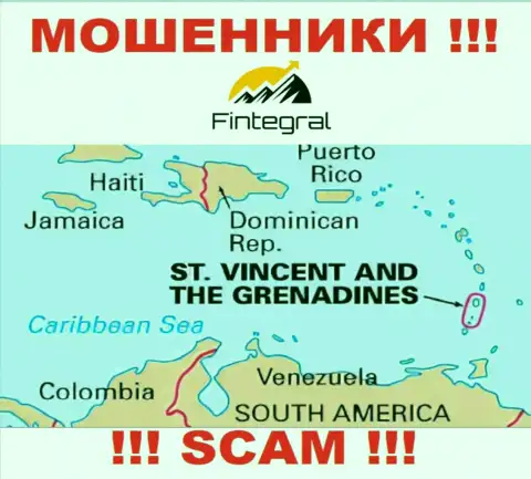 Сент-Винсент и Гренадины - именно здесь юридически зарегистрирована противоправно действующая компания Fintegral