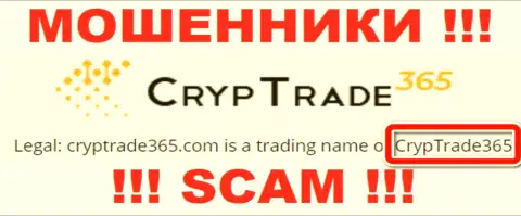 Юридическое лицо Cryp Trade365 - это CrypTrade365, именно такую инфу оставили лохотронщики у себя на сайте