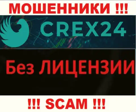 У мошенников Crex 24 на информационном сервисе не указан номер лицензии конторы !!! Будьте крайне внимательны