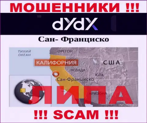 dYdX - это ЖУЛИКИ !!! Указывают липовую информацию относительно их юрисдикции