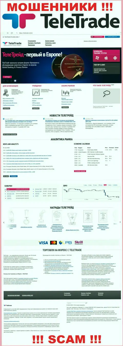 TeleTrade Ru - официальный web-ресурс интернет-мошенников Теле Трейд