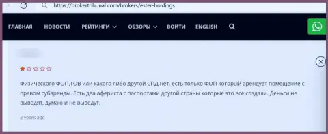 Не попадите на удочку интернет обманщиков из организации Эстер Холдингс - сольют в миг (отзыв)