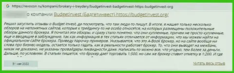 Создатель отзыва из первых рук убежден, что БуджетИнвест Орг - это МОШЕННИКИ !!! Сотрудничать с которыми не нужно