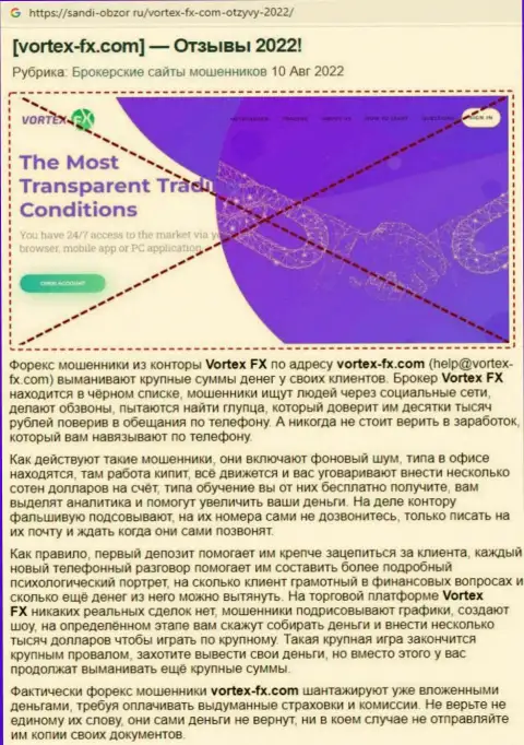 Вортекс-ФИкс Ком - это МОШЕННИК !!! Способы грабежа (обзор деятельности)