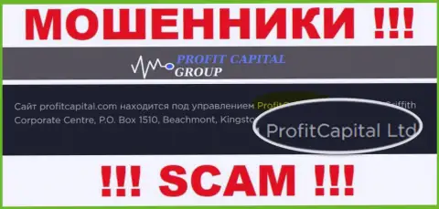 На официальном сайте Profit Capital Group мошенники пишут, что ими владеет ProfitCapital Group