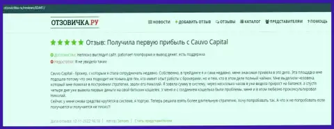 Отзыв биржевого трейдера о дилинговом центре CauvoCapital Com на сайте Otzovichka Ru