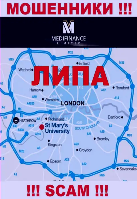 Будьте бдительны, на сайте мошенников MediFinance Limited фиктивные сведения касательно юрисдикции