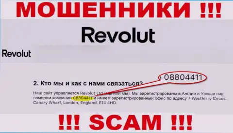 Будьте крайне осторожны, наличие регистрационного номера у конторы Revolut Ltd (08804411) может оказаться уловкой