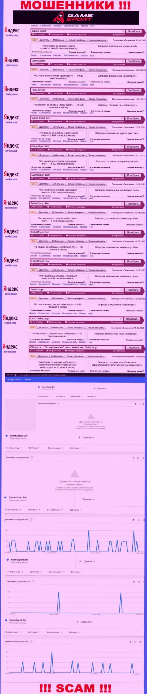 Статистика о количестве интернет запросов инфы о аферистах Гейм Спорт