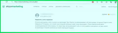 Негатив от клиента, оказавшегося пострадавшим от противоправных деяний Trust Wallet