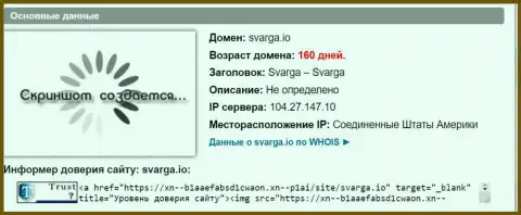 Возраст домена форекс дилера Сварга, исходя из информации, которая получена на интернет-ресурсе довериевсети рф