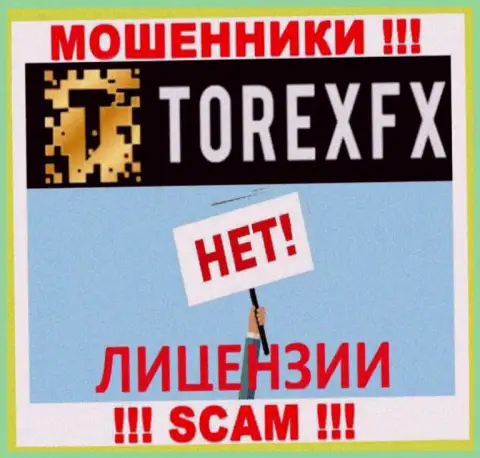 Мошенники TorexFX Com работают нелегально, так как не имеют лицензии !!!